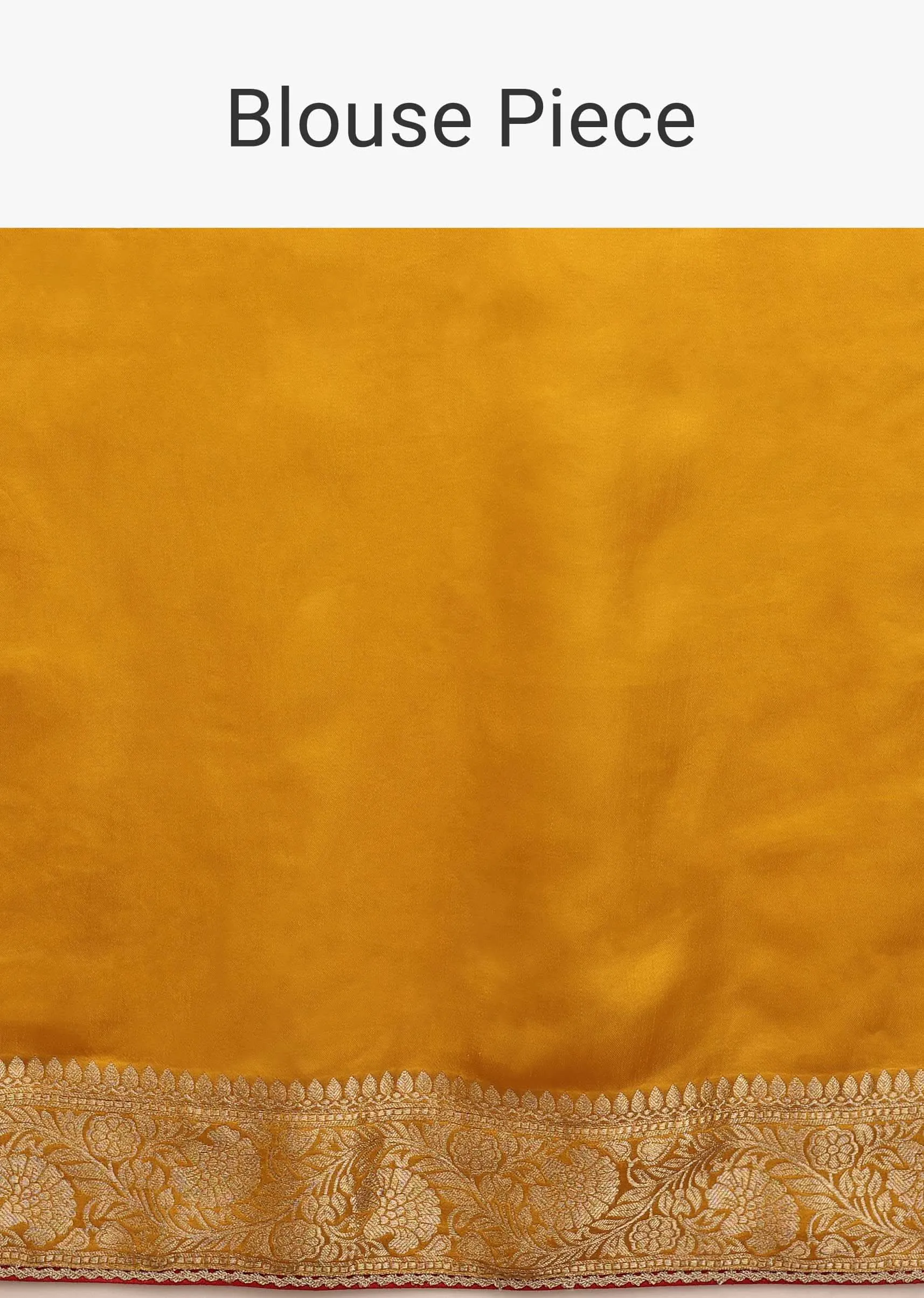 Amber Yellow Saree In Satin With Woven Golden Buttis And Floral Pallu Design
