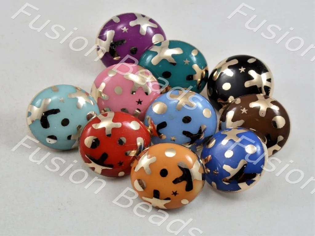 Assorted Pack of Starfish UV Metallic Finished Buttons