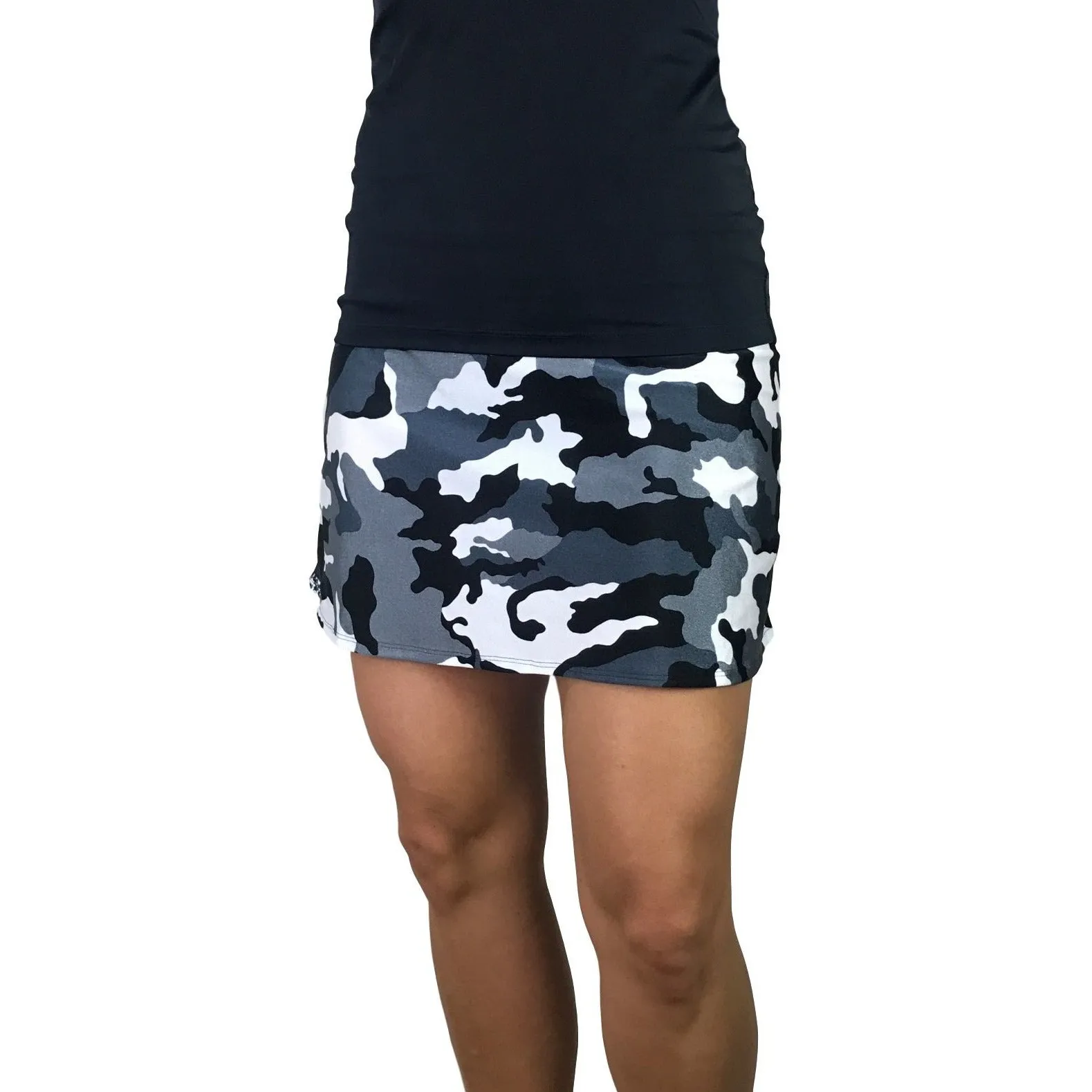 Black and White Camo Athletic Golf Outfit