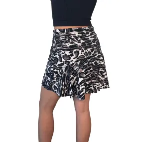 Black and White Leopard Athletic Flutter Skort