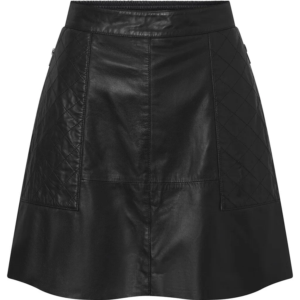 Camilla short leather skirt / 51238 - Black (Nero)