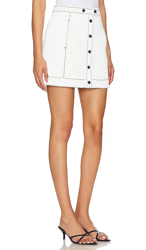 Cinq a Sept Faux Leather Ciara Skirt in White