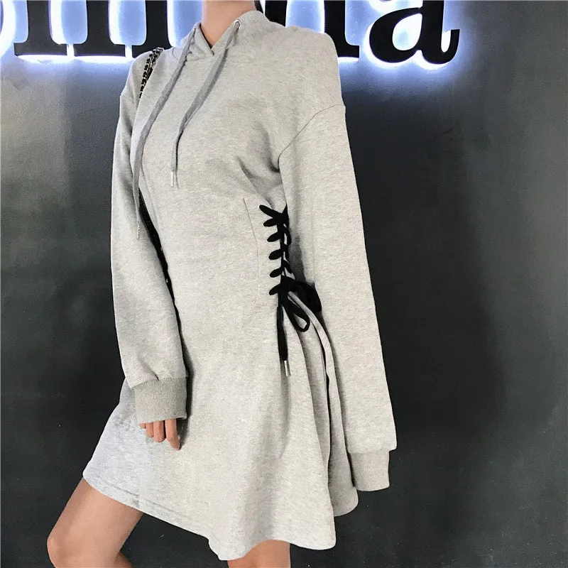 Corset Waist Hooded Dress