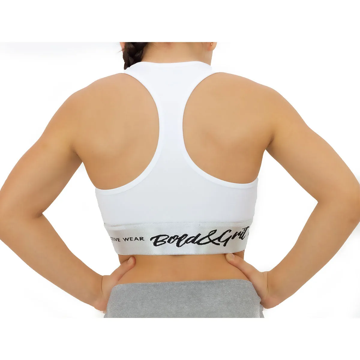 GIRLS' BELIEVE RACERBACK SPORTS BRA