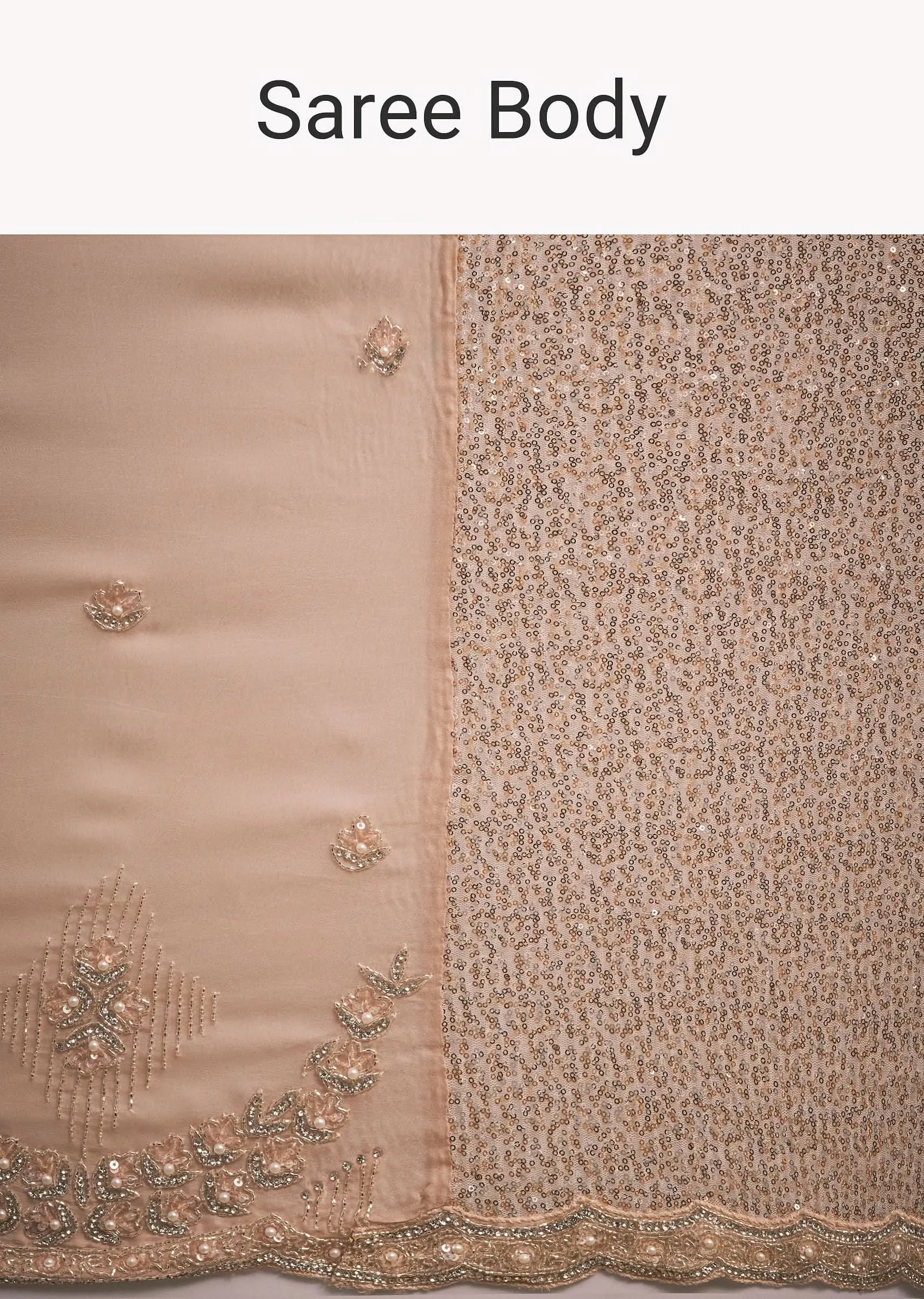 Gold Sequins Saree With An Embellished Border