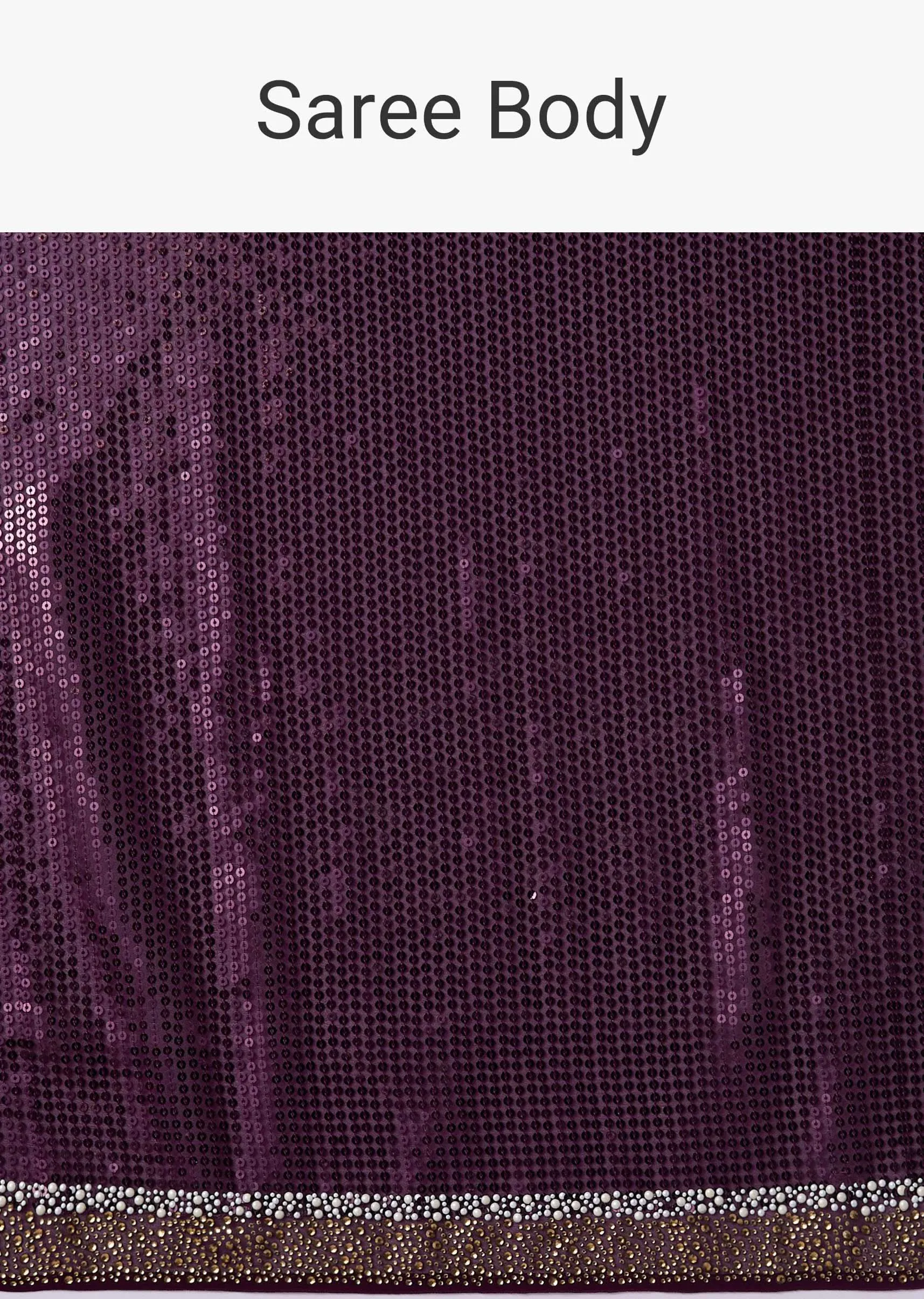 Grape Purple Sequins Saree With An Embellished Border
