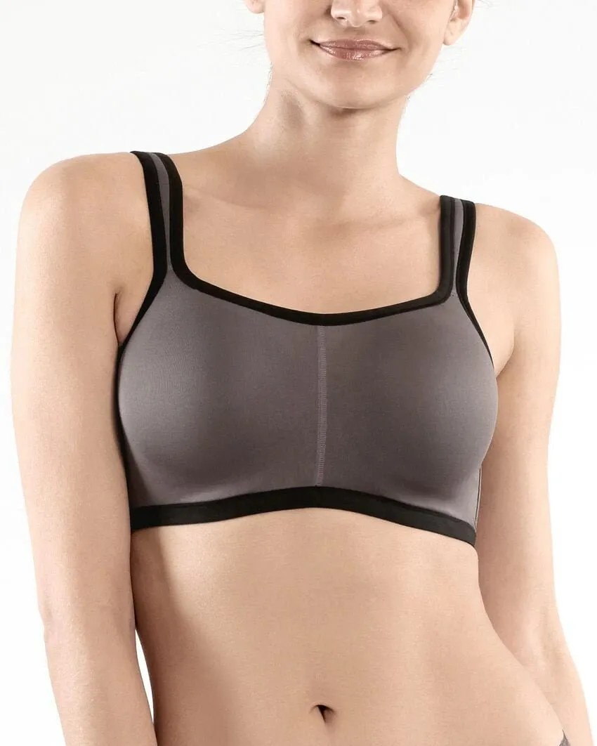 Natori Yogi Contour Covertible Sports Bra - Grey / Black