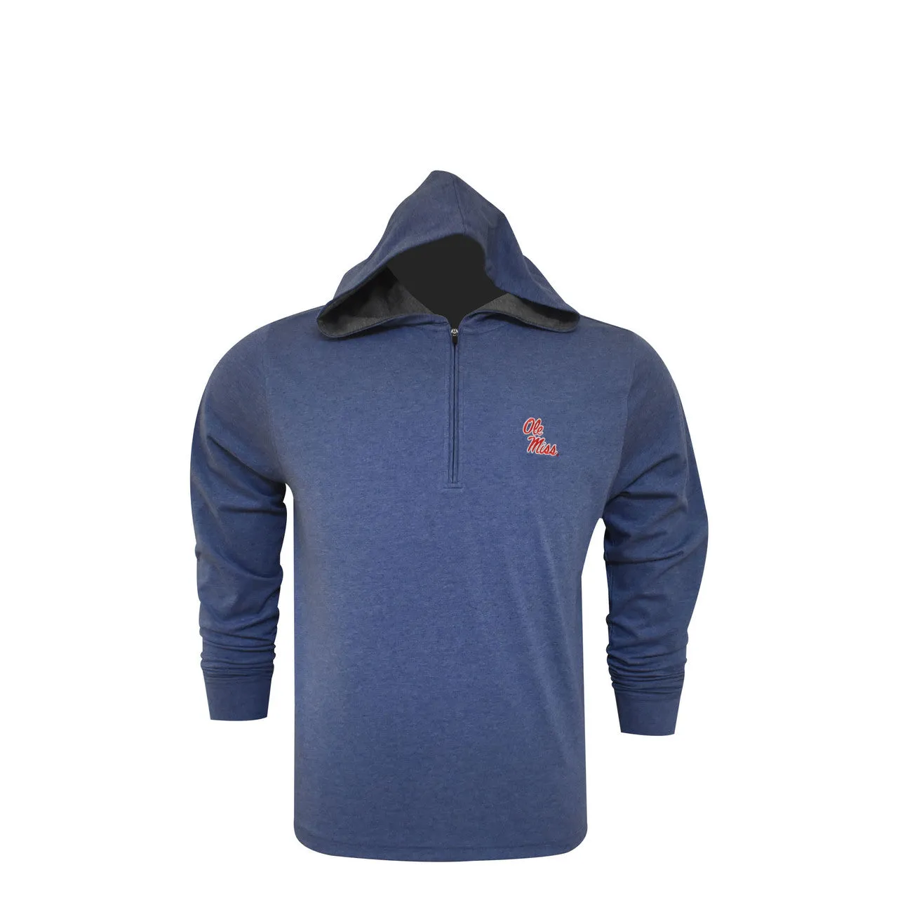 Ole Miss Horn Legend Navy Hooded 1/4 Zip