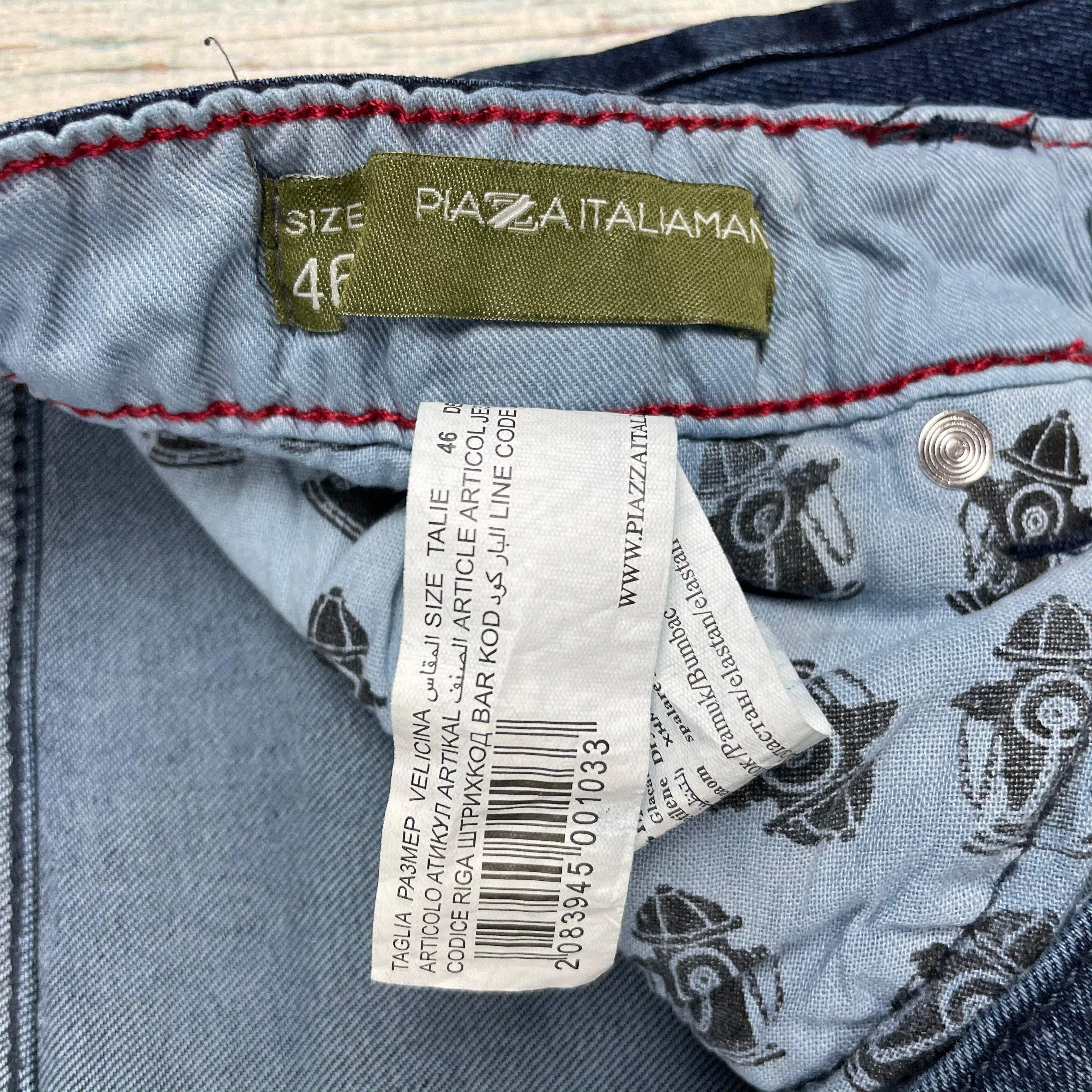 Piazza Italiaman Distressed  Slim Fit Jeans - Size 46 It or 30"