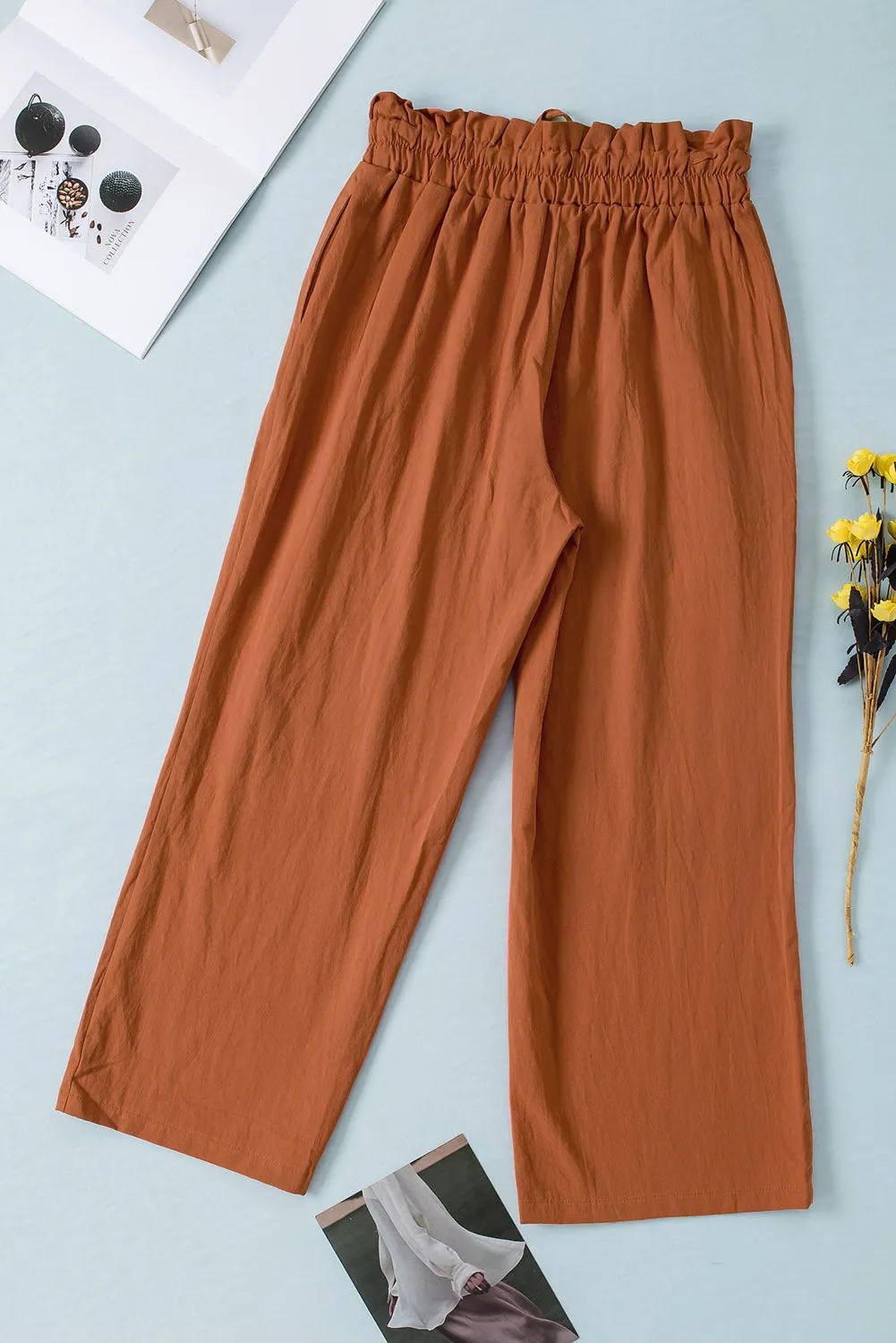 PRE-ORDER: Drawstring Paperbag Waist Wide Leg Pants