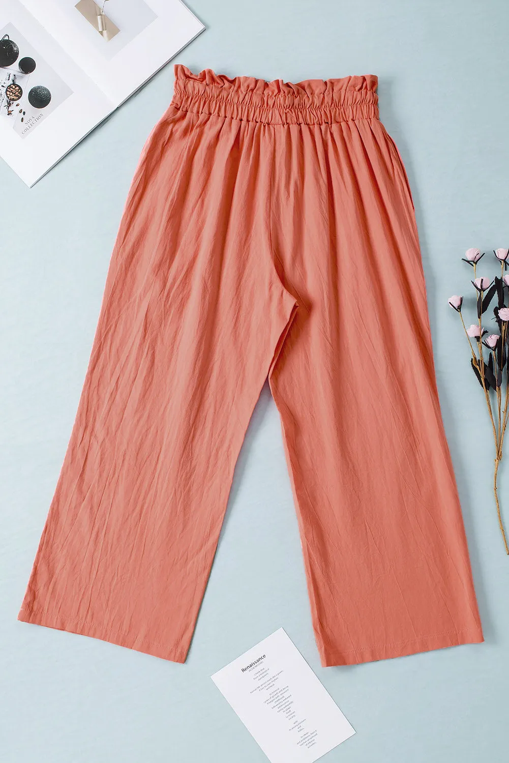 PRE-ORDER: Drawstring Paperbag Waist Wide Leg Pants