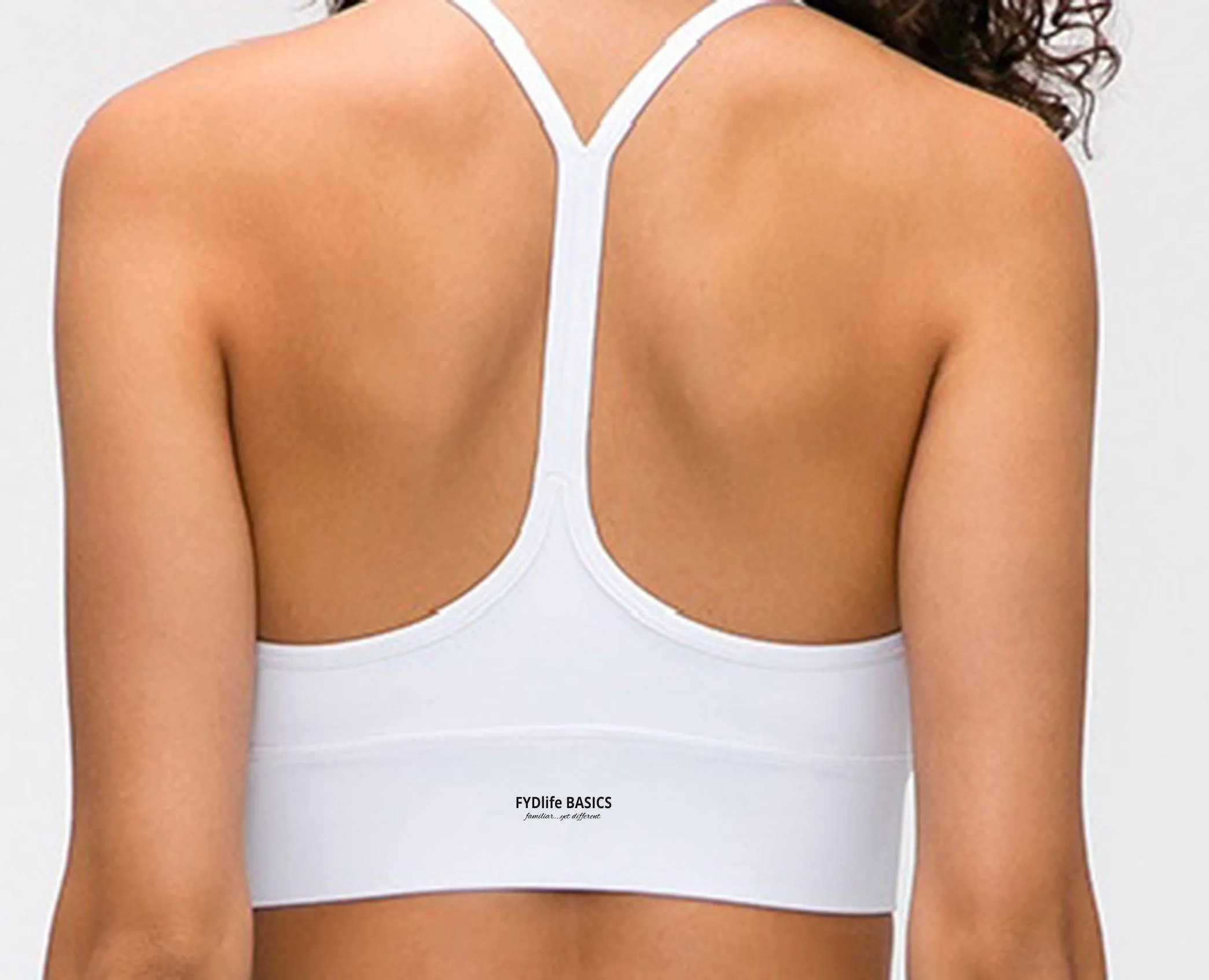 Solid Black FYD BASICS T Strap Sports Bras