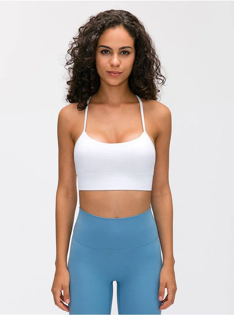Solid Black FYD BASICS T Strap Sports Bras