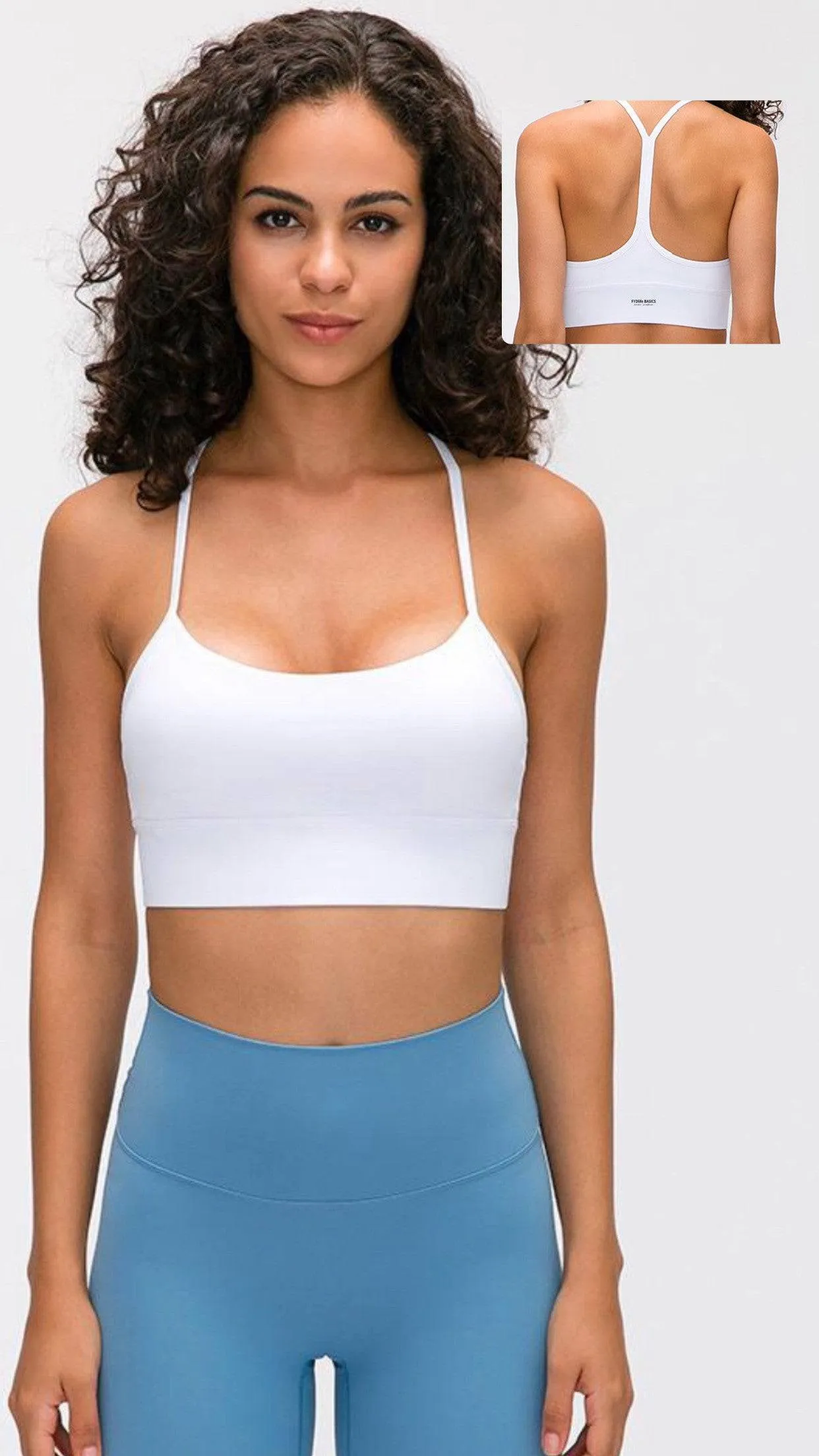Solid Black FYD BASICS T Strap Sports Bras