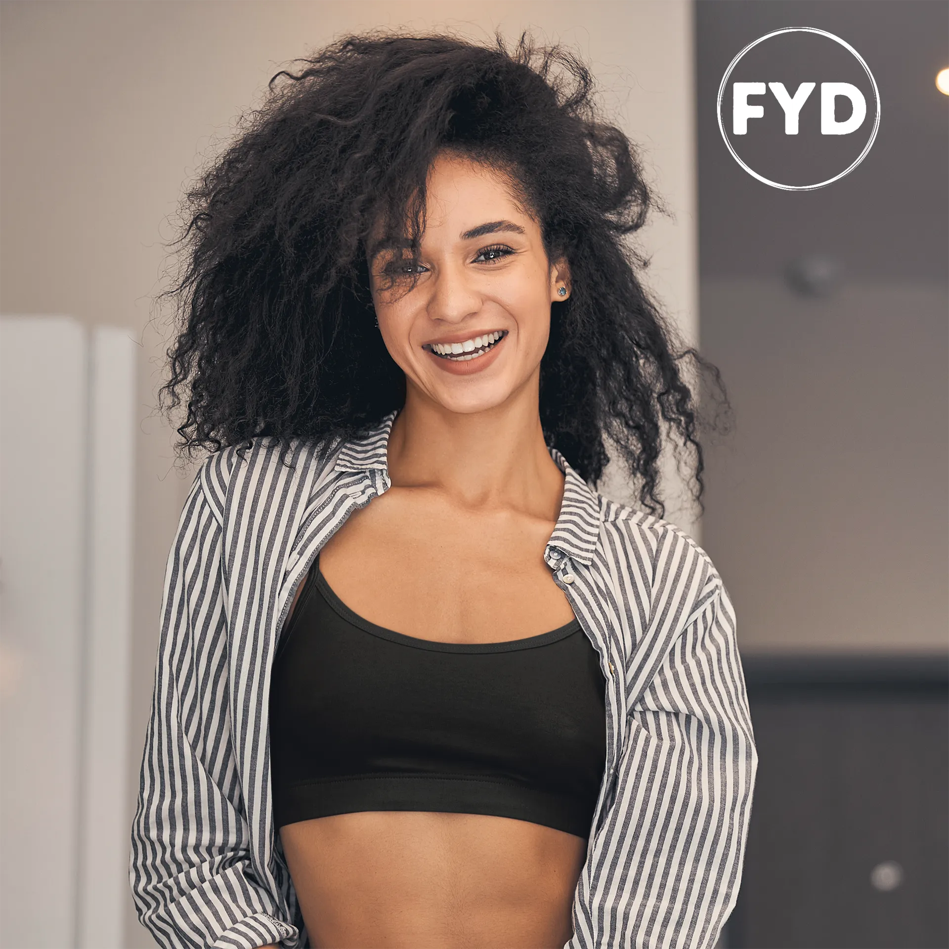 Solid Black FYD BASICS T Strap Sports Bras
