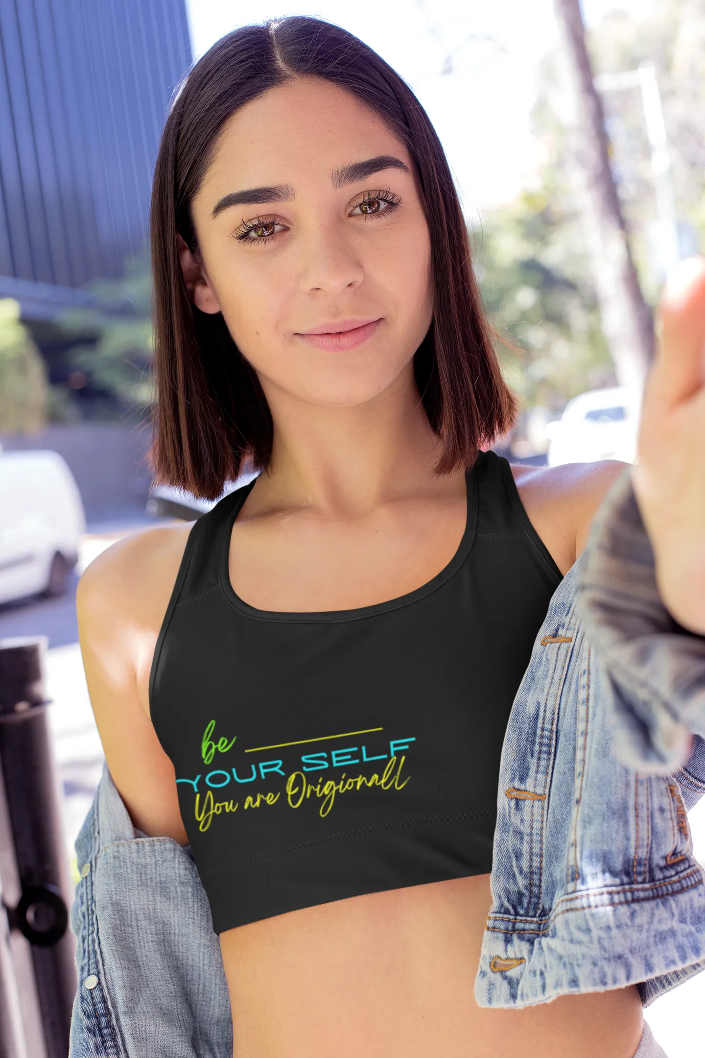 Sports Bra ( Be Yourself ) Black
