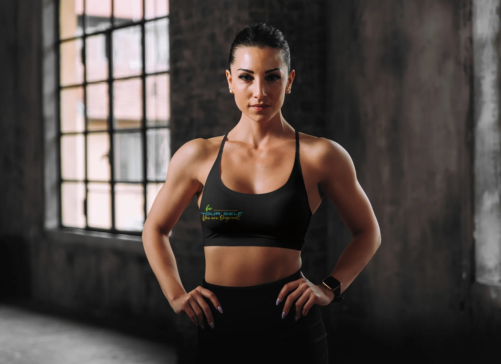 Sports Bra ( Be Yourself ) Black