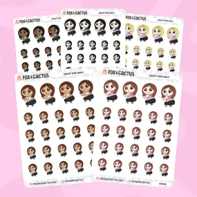 Squat Time Kawaii Girl Stickers