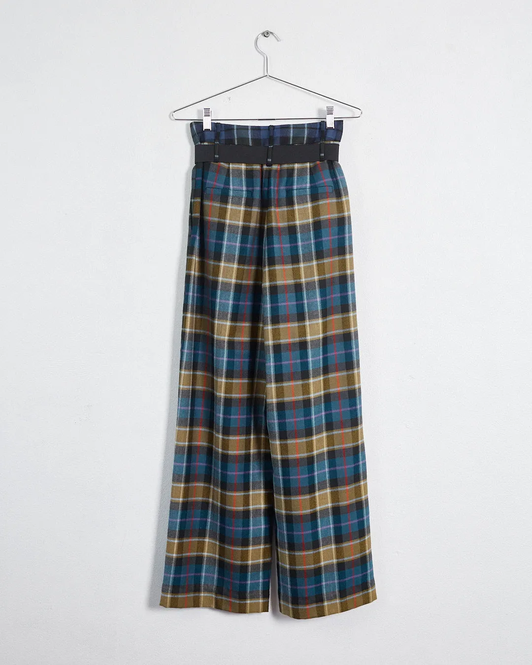 Tibi prefall '18 'stella' plaid wool wide leg pants, blue, green & multi, 6