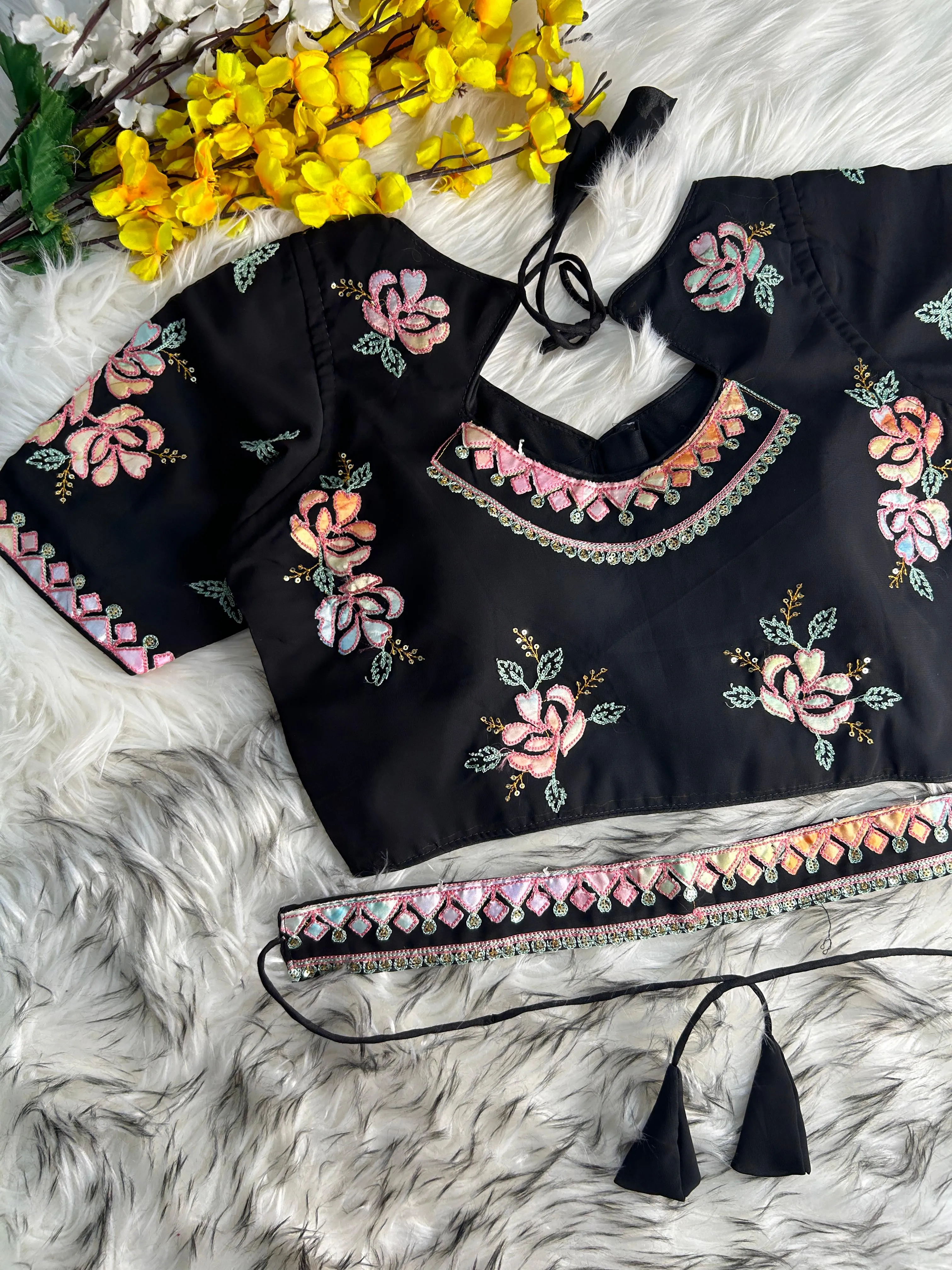 Women's Designer Sabyasachi Style Laser Cut   Heavy Embroidery Work Party Wear Blouse